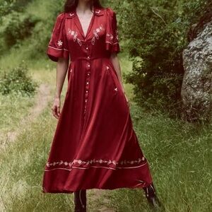 THE GREAT. The Western Bridge Dress. In Rhubarb. ❤️